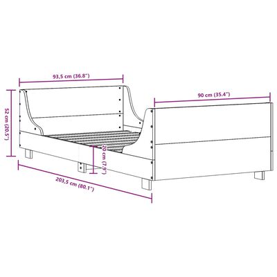 vidaXL Posteľ bez matraca biely 150x200 cm masívna borovica