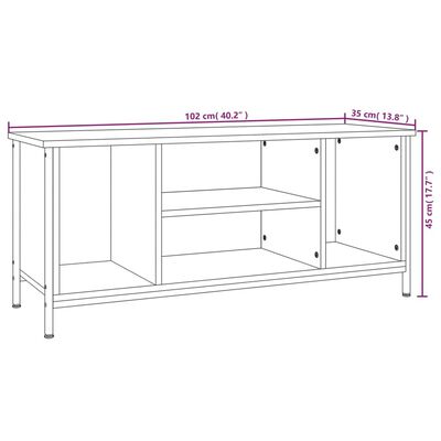 vidaXL TV skrinka čierna 102x35x45 cm spracované drevo