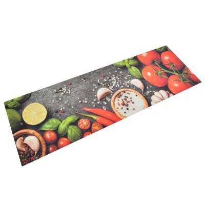 vidaXL Kuchynský koberec umývateľný Vegetables 60x180 cm zamat