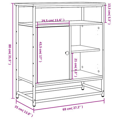 vidaXL Komoda dub sonoma 69x35x80 cm kompozitné drevo