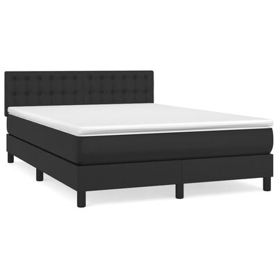 vidaXL Boxspring posteľ s matracom čierna 140x200 cm umelá koža