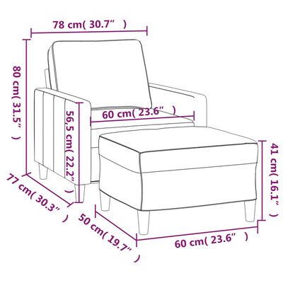 vidaXL Kreslo s podnožkou ružové 60 cm zamat