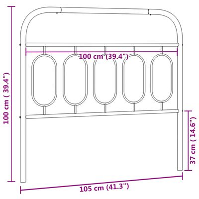 vidaXL Kovové čelo postele čierne 100 cm