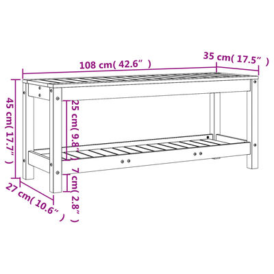 vidaXL Záhradná lavica čierna 108x35x45 cm masívna borovica