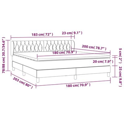 vidaXL Boxspring posteľ s matracom tmavohnedá 180x200 cm látka