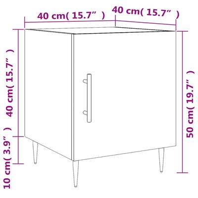 vidaXL Nočné stolíky 2 ks dub sonoma 40x40x50 cm kompozitné drevo