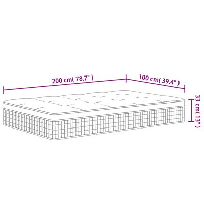 vidaXL Taštičkový pružinový matrac stredne tvrdý 100x200 cm