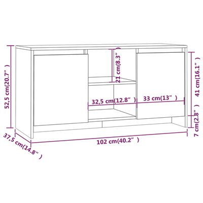 vidaXL TV skrinka, čierna 102x37,5x52,5 cm, kompozitné drevo