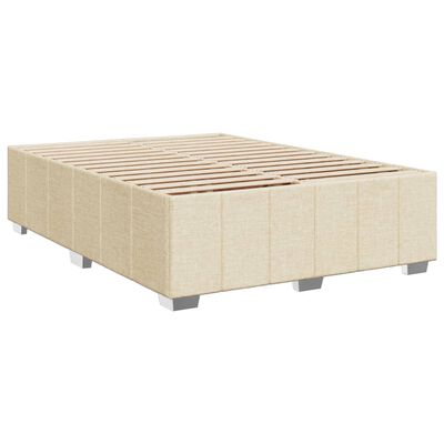 vidaXL Posteľný rám boxspring s matracom krémový 160x200 cm látka