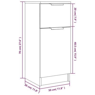 vidaXL Komoda biela 30x30x70 cm spracované drevo