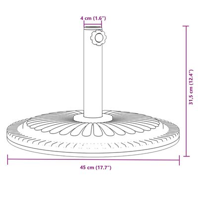 vidaXL Podstavec pod slnečník pre Ø38/48 mm tyče 12 kg kruh