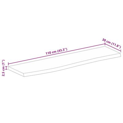 vidaXL Stolová doska 110x30x2,5 cm živý okraj masívny mangovník