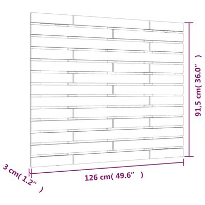 vidaXL Nástenné čelo postele medovohnedé 126x3x91,5cm masívna borovica