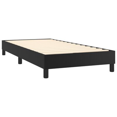 vidaXL Boxspring posteľ s matracom čierna 90x200 cm umelá koža