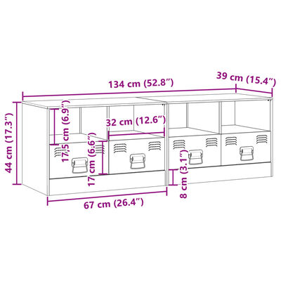 vidaXL TV skrinky 2 ks horčicovo-žlté 67x39x44 cm oceľ