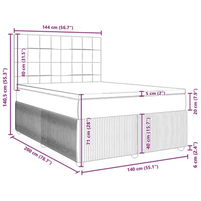 vidaXL Posteľný rám boxspring s matracom čierny 140x200 cm látka