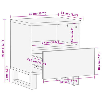 vidaXL Nočné stolíky 2 ks 40x34x46 cm akáciový masív