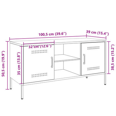 vidaXL TV skrinka antracitová 100,5x39x50,5 cm oceľ