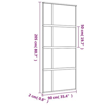 vidaXL Posuvné dvere zlaté 90x205 cm číre ESG sklo a hliník