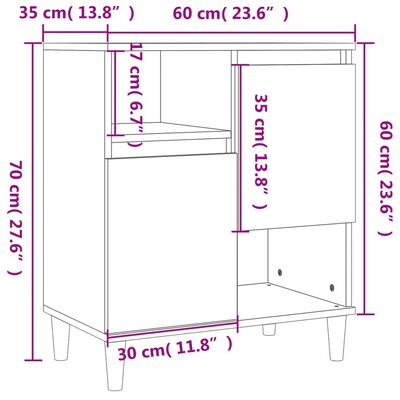 vidaXL Komoda sivý dub sonoma 60x35x70 cm spracované drevo