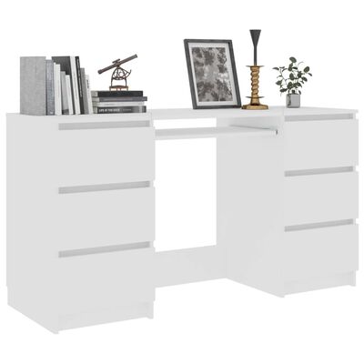vidaXL Písací stôl, biely 140x50x77 cm, kompozitné drevo