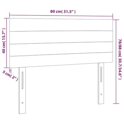 vidaXL Čelo postele tmavosivé 80x5x78/88 cm látka