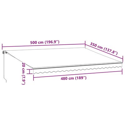 vidaXL Ručne zaťahovacia markíza hnedá 500x350 cm