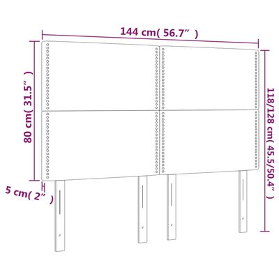 vidaXL Čelá postele 4 ks tmavosivé 72x5x78/88 cm zamat