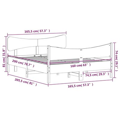 vidaXL Posteľ bez matraca biela 160x200 cm masívna borovica