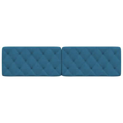 vidaXL Panel na čelo postele modrý 200 cm zamat