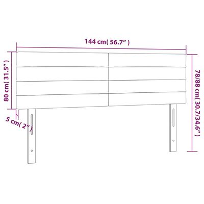 vidaXL Čelá postele 2 ks tmavosivé 72x5x78/88 cm zamat