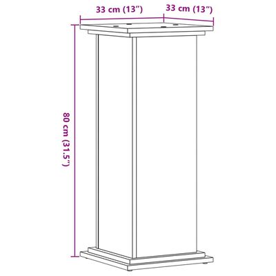 vidaXL Stojany na rastliny staré drevo 33x33x80 cm kompozitné drevo