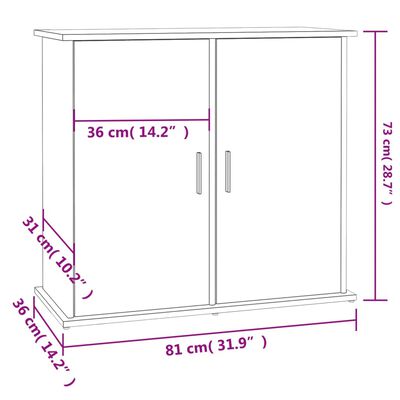 vidaXL Stojan na akvárium čierny 81x36x73 cm kompozitné drevo