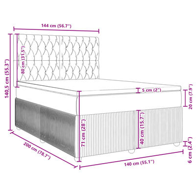 vidaXL Boxspring posteľ s matracom tmavohnedá 140x200 cm látka