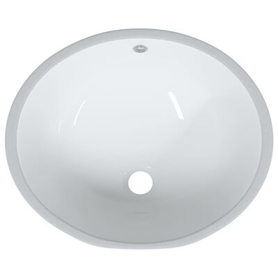 vidaXL Kúpeľňové umývadlo biele 49x40,5x21 cm oválne keramické