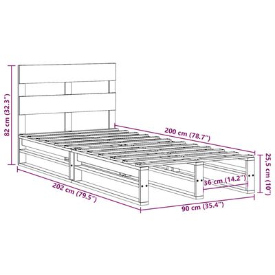 vidaXL Posteľ bez matraca biely 150x200 cm masívna borovica