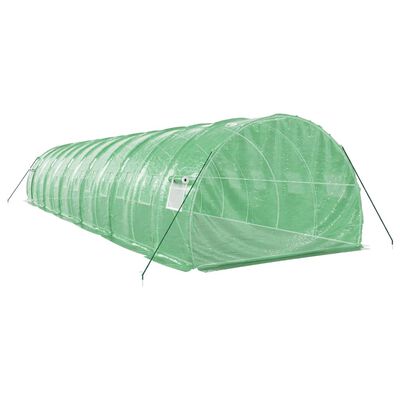 vidaXL Fóliovník s oceľovým rámom zelený 36 m² 12x3x2 m