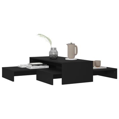 vidaXL Zasúvacie stolíky, čierne 100x100x26,5 cm, kompozitné drevo