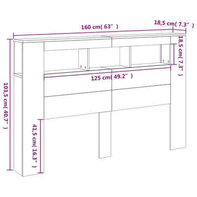 vidaXL Čelo s LED biele 160x18,5x103,5 cm kompozitné drevo