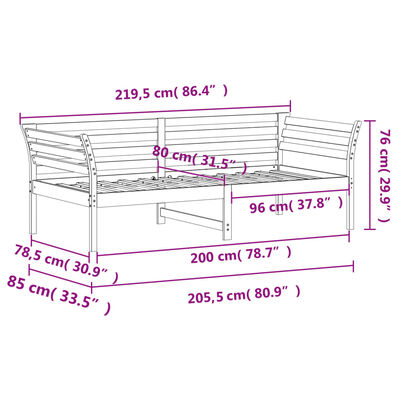 vidaXL Denná posteľ s matracom voskovo hnedá 80x200cm masívna borovica