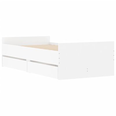 vidaXL Rám postele so zásuvkami biely 90x200 cm
