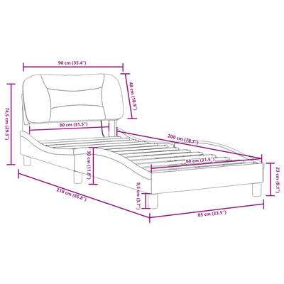 vidaXL Posteľný rám s LED svetlami čierny 80x200 cm zamat