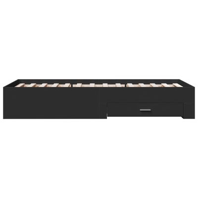 vidaXL Posteľný rám so zásuvkami čierny 200x200 cm kompozitné drevo