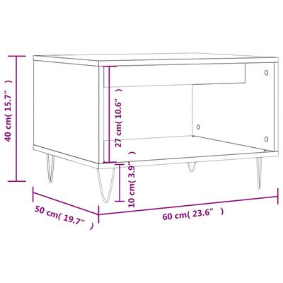 vidaXL Konferenčný stolík čierny 60x50x40 cm kompozitné drevo