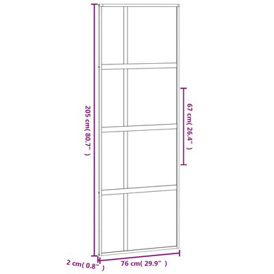 vidaXL Posuvné dvere čierne 76x205 cm tvrdené sklo a hliník