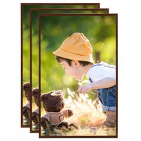 vidaXL Fotorámiky na stôl, koláž 3 ks, bronzové 13x18 cm, MDF