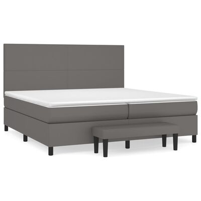 vidaXL Boxspring posteľ s matracom sivá 200x200 cm umelá koža