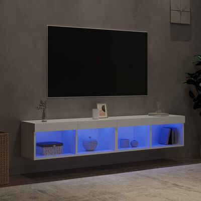 vidaXL TV skrinky s LED svetlami 2 ks biele 80x30x30 cm