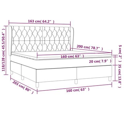 vidaXL Posteľný rám boxsping s matracom ružový 160x200 cm zamat