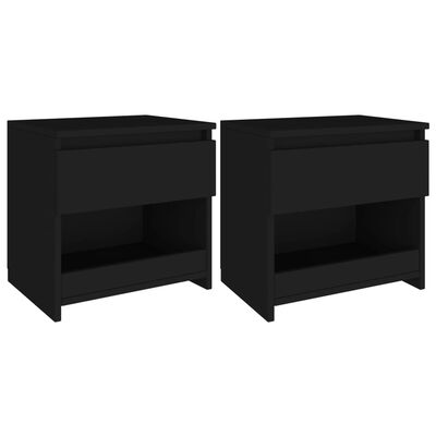 vidaXL Nočné stolíky 2 ks, čierne 40x30x39 cm, kompozitné drevo